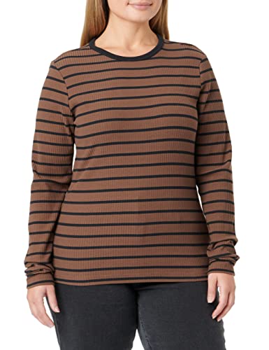 G-STAR RAW Damen Slim Rib 2.0 Stripe Top, Mehrfarben (rain drum/caviar stripe D21575-D201-D472), M von G-STAR RAW