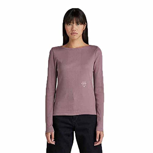 G-STAR RAW Damen Slim Rib Boatneck Top, Purpur (grape shake D22073-C678-D310), M von G-STAR RAW