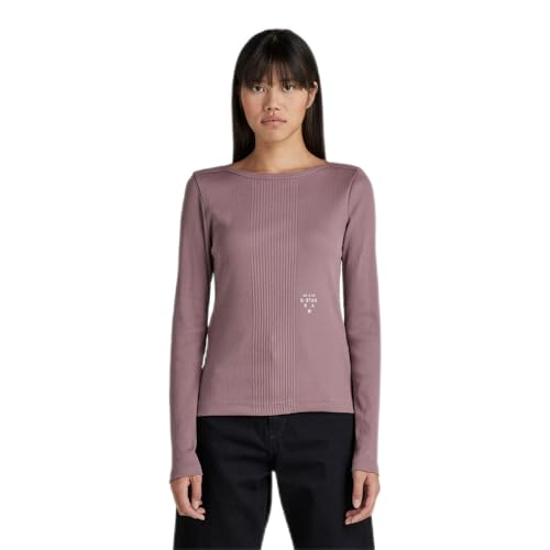 G-STAR RAW Damen Slim Rib Boatneck Top, Purpur (grape shake D22073-C678-D310), M von G-STAR RAW