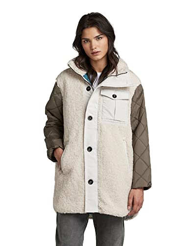 G-STAR RAW Damen Teddy Mix Jacke, Beige (ecru D22042-C454-159), L von G-STAR RAW