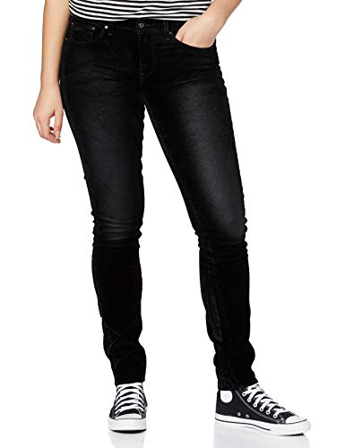 G-STAR RAW Damen 3301 Mid Skinny Jeans, Schwarz (black iced flock D05889-C478-B699), 33W / 32L von G-STAR RAW