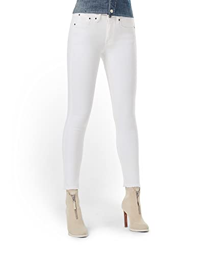 G-STAR RAW Damen 3301 Mid Skinny Ankle Jeans, Weiß (white D15943-C267-110), 26W / 32L von G-STAR RAW