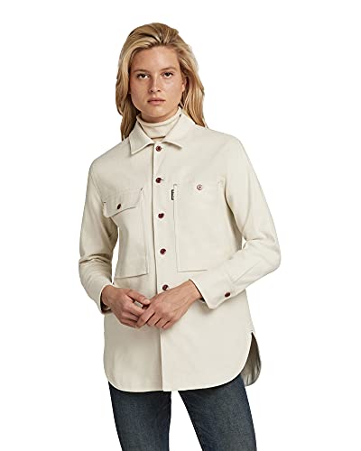 G-STAR RAW Damen Boyfriend Overshirt, Beige (ecru D20490-C838-159), M von G-STAR RAW