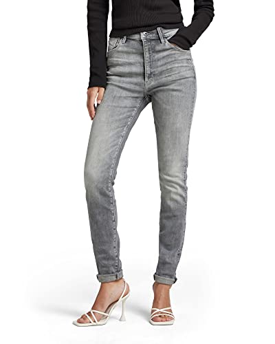 G-STAR RAW Damen Kafey Ultra High Skinny Jeans, Grau (sun faded glacier grey D15578-A634-C464), 29W / 30L von G-STAR RAW