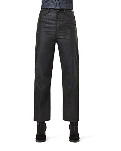 G-STAR RAW Damen Tedie Ultra High Straight Ankle Jeans, Schwarz (waxed black cobler D18855-C526-A946), 30W / 34L von G-STAR RAW