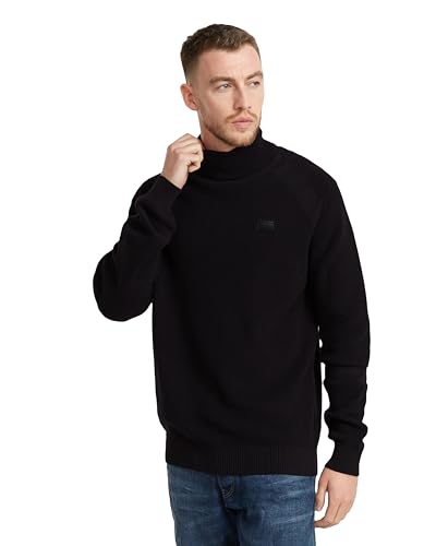 G-Star Herren Detailed Turtle Knitted Pullover, Schwarz (dk Black D25113-C868-6484), S von G-STAR RAW