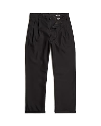 G-Star Herren Pleated Chino Relaxed, Schwarz (dk Black D25236-D410-6484), 36W / 34L von G-Star RAW