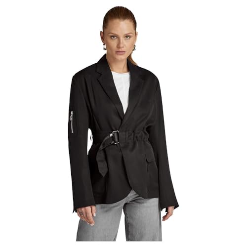 G-Star RAW Damen Belted Blazer, Schwarz (dk Black D24254-D520-6484), XS von G-STAR RAW