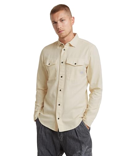 G-Star RAW Herren Marine Slim Hemd, Beige (Ecru gd D24963-D454-C487), XS von G-Star RAW