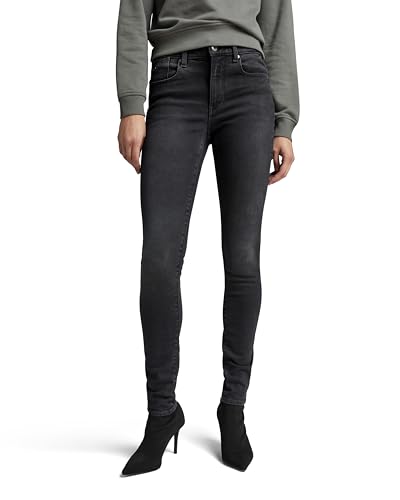 G-STAR Damen Lhana Skinny Jeans, Grau (Worn in Black Onyx D19079-C910-C942), 27W / 32L von G-STAR