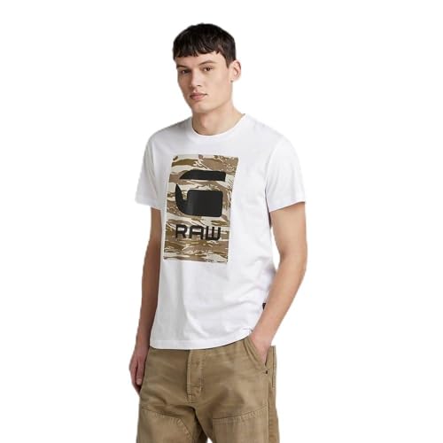 G-Star RAW Men's Camo Box gr r t T-Shirt, Weiß (White D25019-336-110), M von G-STAR RAW