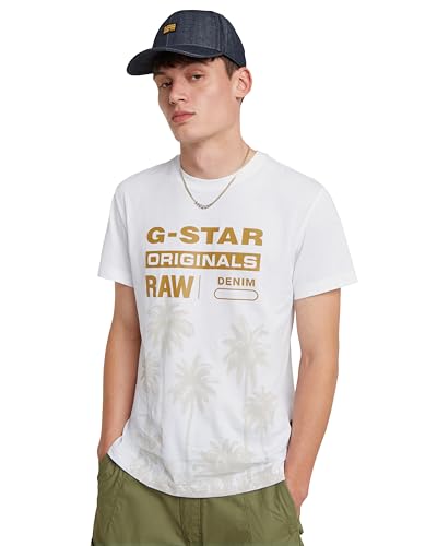 G-Star RAW Men's Palm Originals r t T-Shirt, Weiß (White D24681-336-110), XL von G-STAR RAW