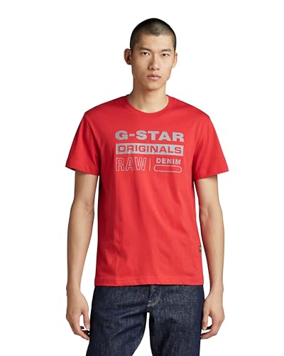 G-Star RAW Men's Reflective Originals gr r t T-Shirt, Rot (Bright Flame D25020-336-8142), S von G-STAR RAW