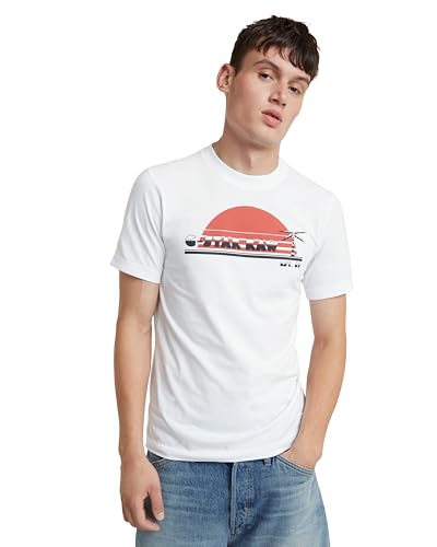 G-Star RAW Men's Sunrise Slim r t T-Shirt, Weiß (White D24689-336-110), M von G-STAR RAW