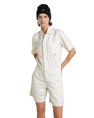 G-STAR RAW Women's Jumpsuit Painter Short Overall ss Wmn, Grau (lt chalk gd D24394-D551-G377), S von G-Star RAW
