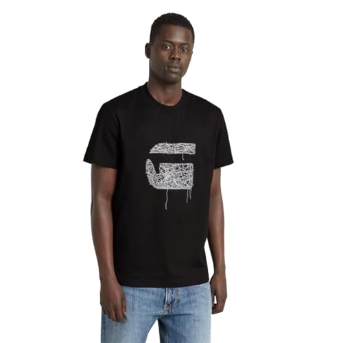 G-Star Herren Stitch Burger T-Shirt, Schwarz (dk Black D25674-C336-6484), S von G-STAR