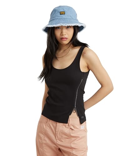 G-Star RAW Women's Tops Asymmetrical Zip u t wmn, Schwarz (dk Black D24647-D275-6484), M von G-Star RAW