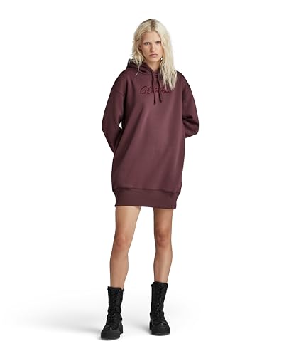 G-Star RAW Women's Flock Hooded Sweater Dress, Purpur (Vineyard Wine D24669-A971-D303), XXS von G-STAR RAW