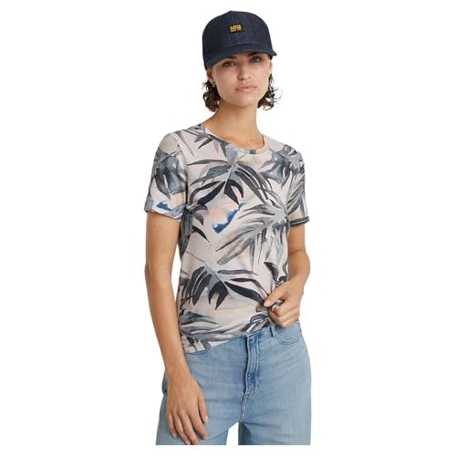 G-Star RAW Women's Tops Palm Tree ao r t wmn, Mehrfarben (Coral pink watertexture Palm D24725-C565-G538), XS von G-STAR RAW