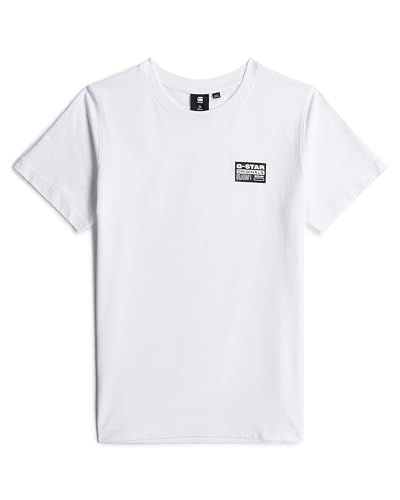 G-Star Jungen Kids T-Shirt Originals Patch T-Shirt, Weiß (White D24995-01-110), 10 Jahre von G-Star RAW