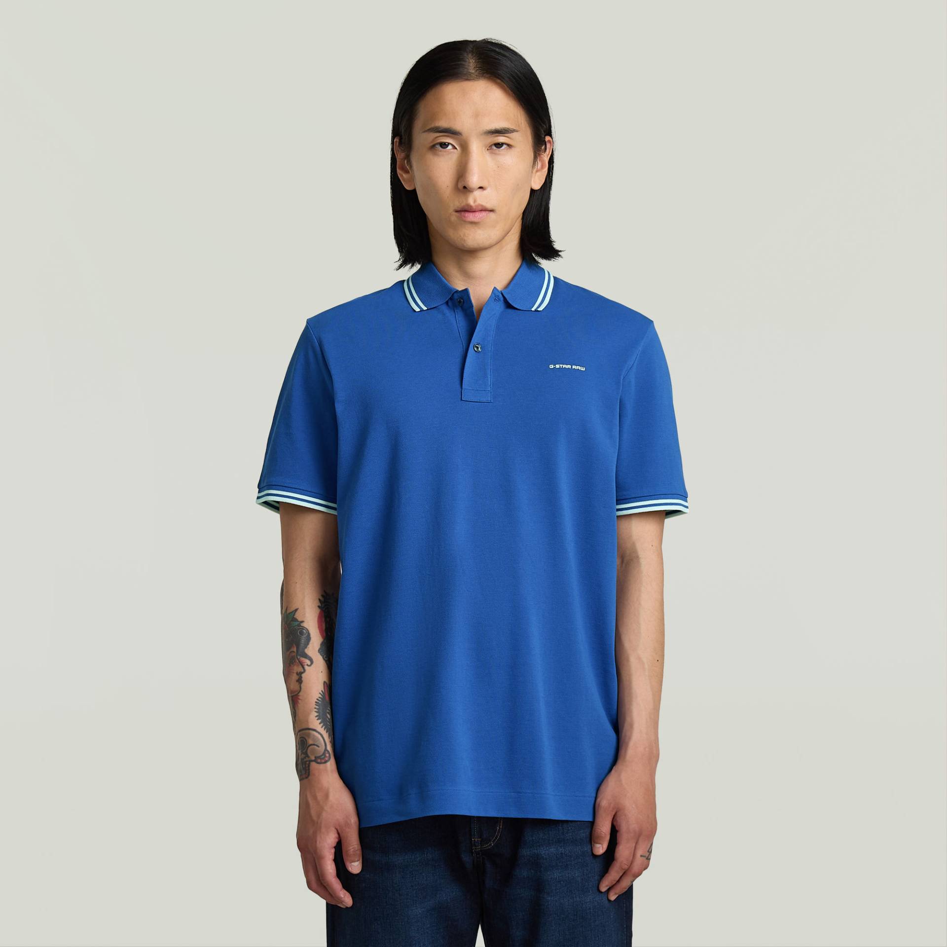 Chest Logo Striped Poloshirt von G-STAR