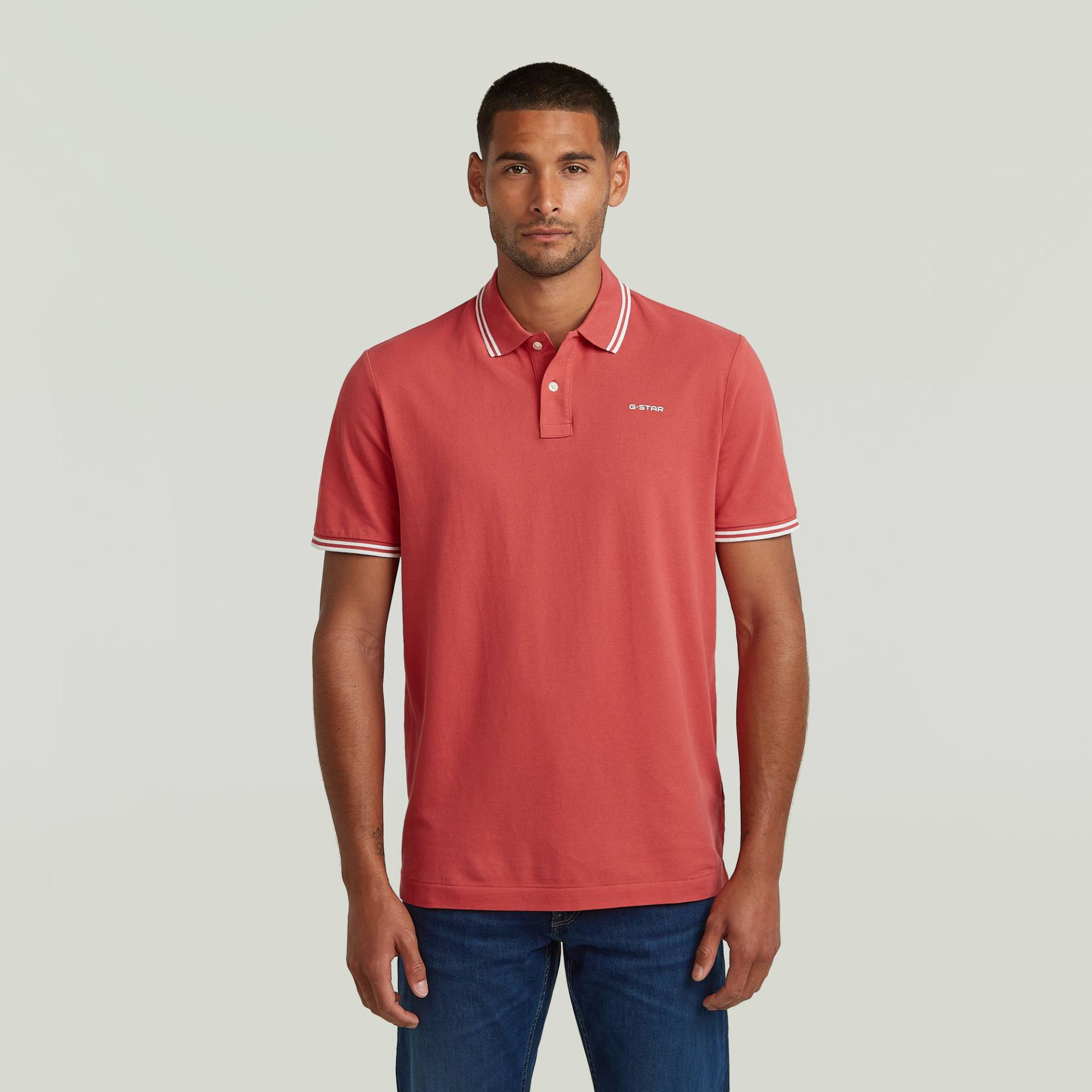 Chest Logo Striped Poloshirt von G-STAR