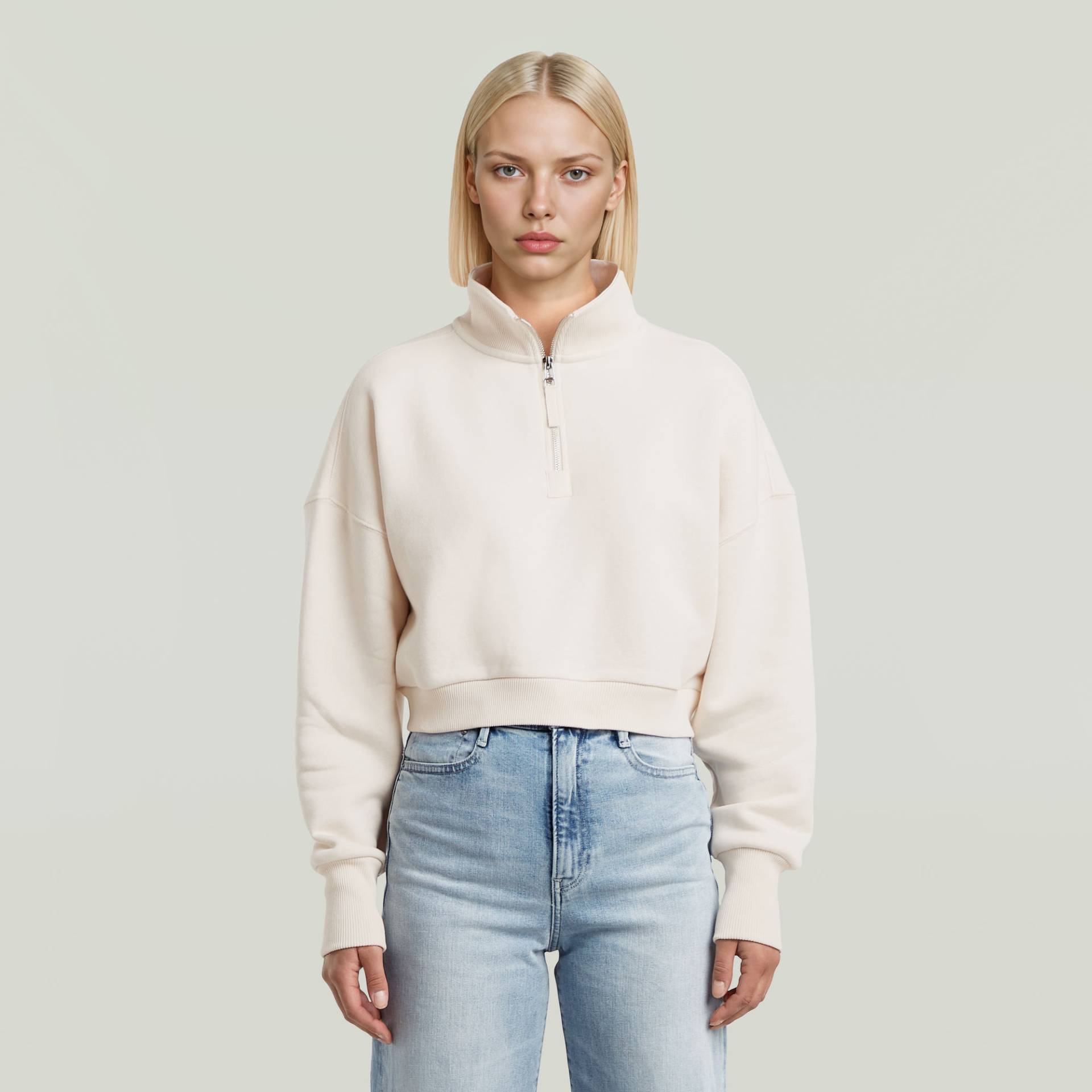 Cropped Half Zip Loose Sweatshirt von G-STAR