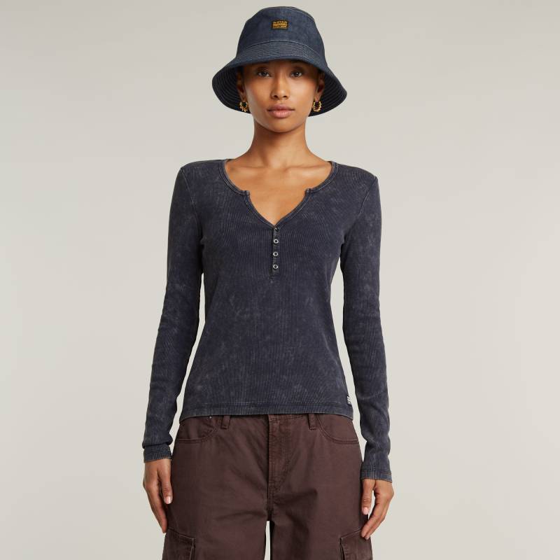 Deep V Overdyed Henley Slim Top von G-STAR
