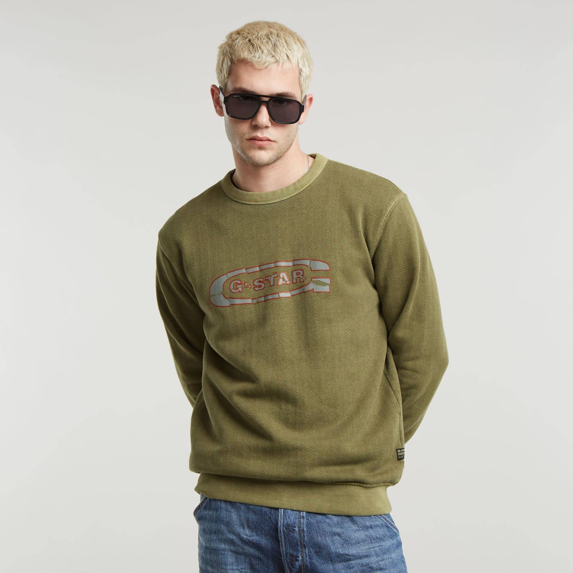Destroyed G Logo Washed Sweatshirt von G-STAR