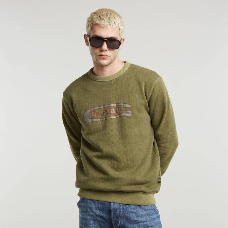 Destroyed G Logo Washed Sweatshirt von G-STAR