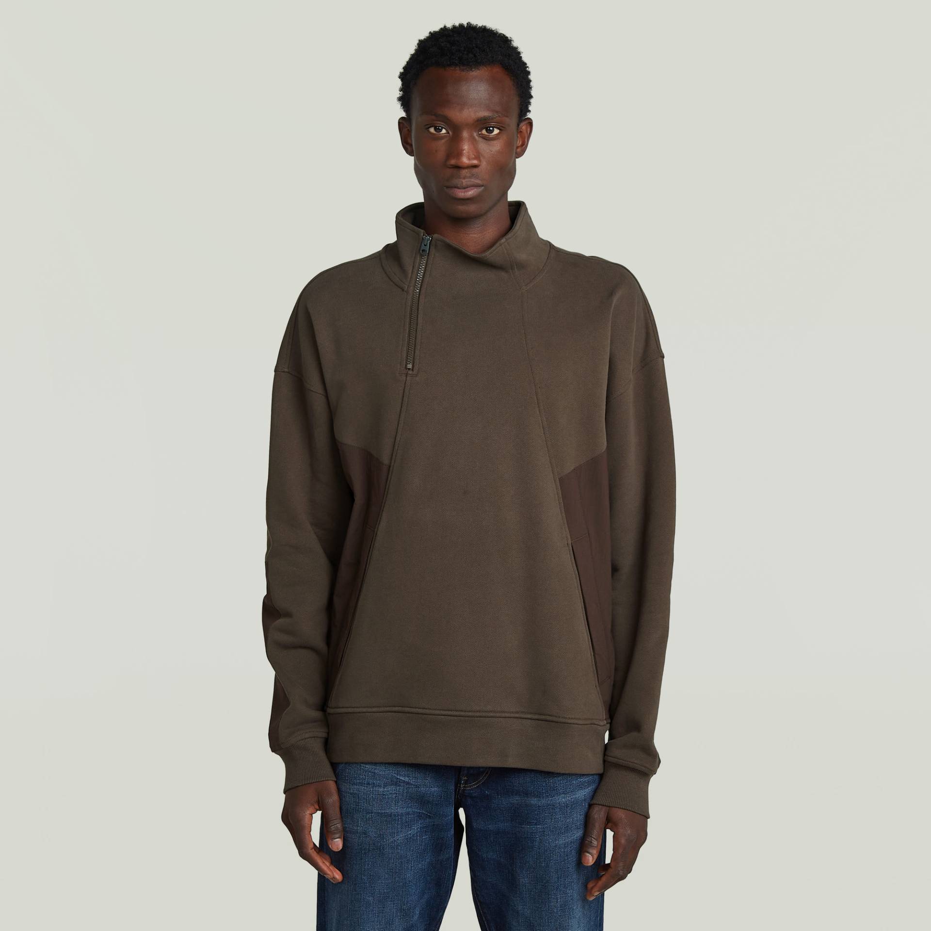 Fabric Mix Half Zip Sweater von G-STAR