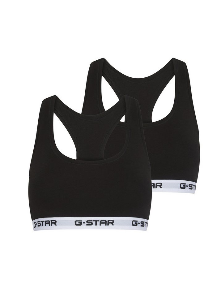 G-STAR Bralette CARNELIAN, BRAS 2 PACK RACERBACK (Packung, 2-tlg) mit Logo-Saum von G-STAR