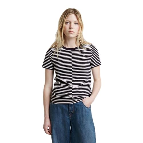 G-STAR Damen Front Seam Stripe Top Mehrfarben (Osaka Blue/lt Chalk Stripe D25506-C483-G913) XS von G-STAR RAW