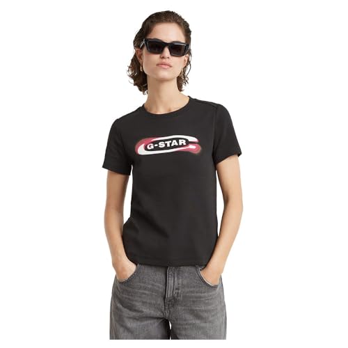 G-STAR Damen Old Skool Logo Top Schwarz (dk Black D25031-C812-6484) M von G-STAR