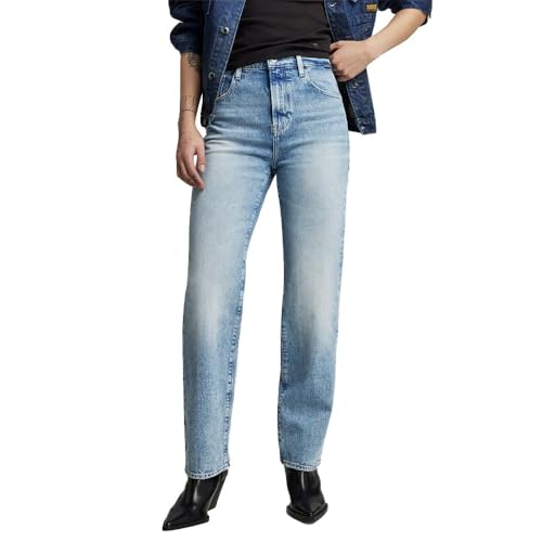 G-STAR Damen Viktoria High Straight Jeans, Blau (Vintage Olympic Blue D23959-D434-D905), 33W / 32L von G-STAR