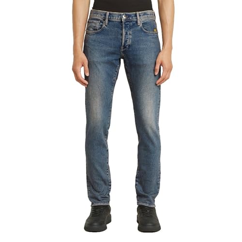 G-STAR Herren 3301 Slim Jeans, Blau (Antique Faded Lithium Flame 51001-D503-H072), 34W / 32L von G-STAR