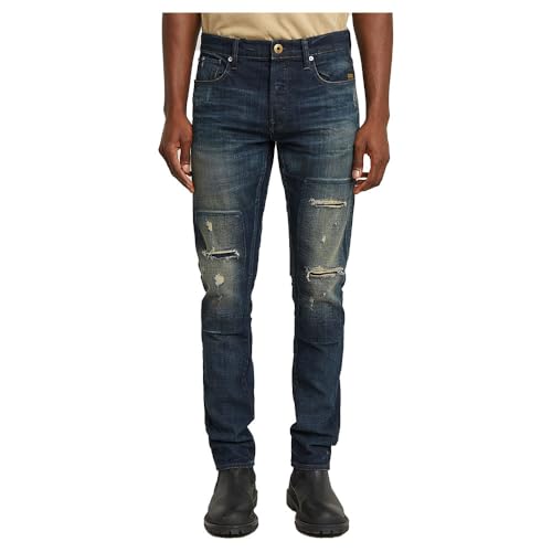 G-STAR Herren 3301 Slim Jeans, Blau (Antique Foundry Repaired 51001-D594-H102), 34W / 32L von G-STAR