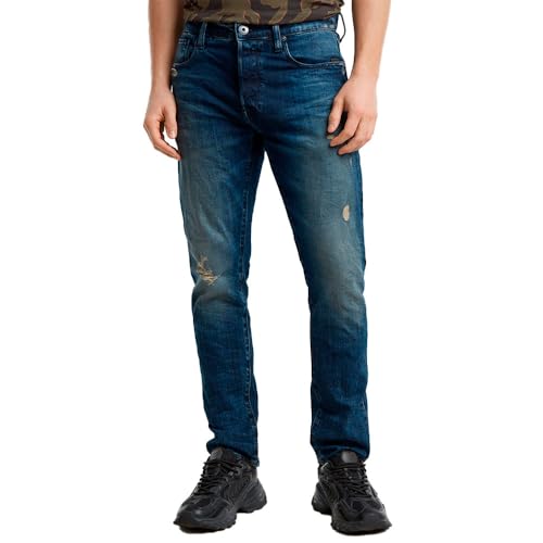 G-Star Herren 3301 Slim Jeans, Blau (Worn in Mountain Dusk Destroyed 51001-D498-G816), 34W / 34L von G-Star Raw