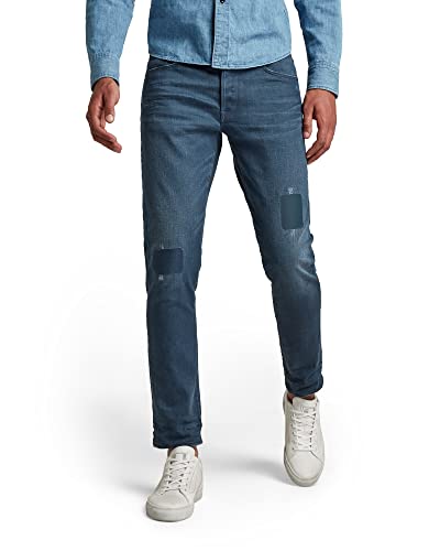 G-Star Herren 3301 Slim style Jeans, Blau (worn in rivulet patch restored 51001-C048-C601), 32W / 32L von G-STAR