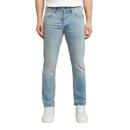 G-STAR Herren 3301 Slim Jeans Jeans, Mehrfarben (Sun Faded Pacific Blue 51001-d930-h466), 34W / 36L von G-Star Raw
