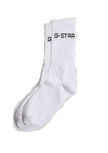G-STAR Herren Sport Socken 2-Pack, Weiß (white D24884-D644-110), 43-46 von G-STAR
