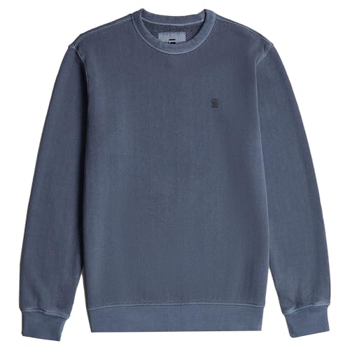 G-STAR Herren Overdyed Sweater Blau (dk sea Blue gd D25891-D688-G702) XL von G-STAR