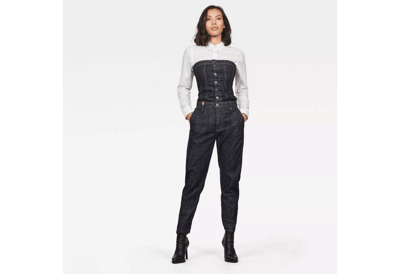 G-STAR Jumpsuit Damen 30YR Apre Suit Womens Rinsed Denim Blau Overall Größe: L (1-tlg) Stretch-Denim von G-STAR