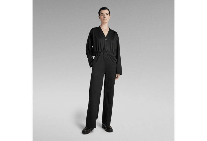 G-STAR Jumpsuit Damen Schwarz Adjustable Leg v Jumpsuit wmn Caviar Größe: M (1-tlg) V-Neck von G-STAR