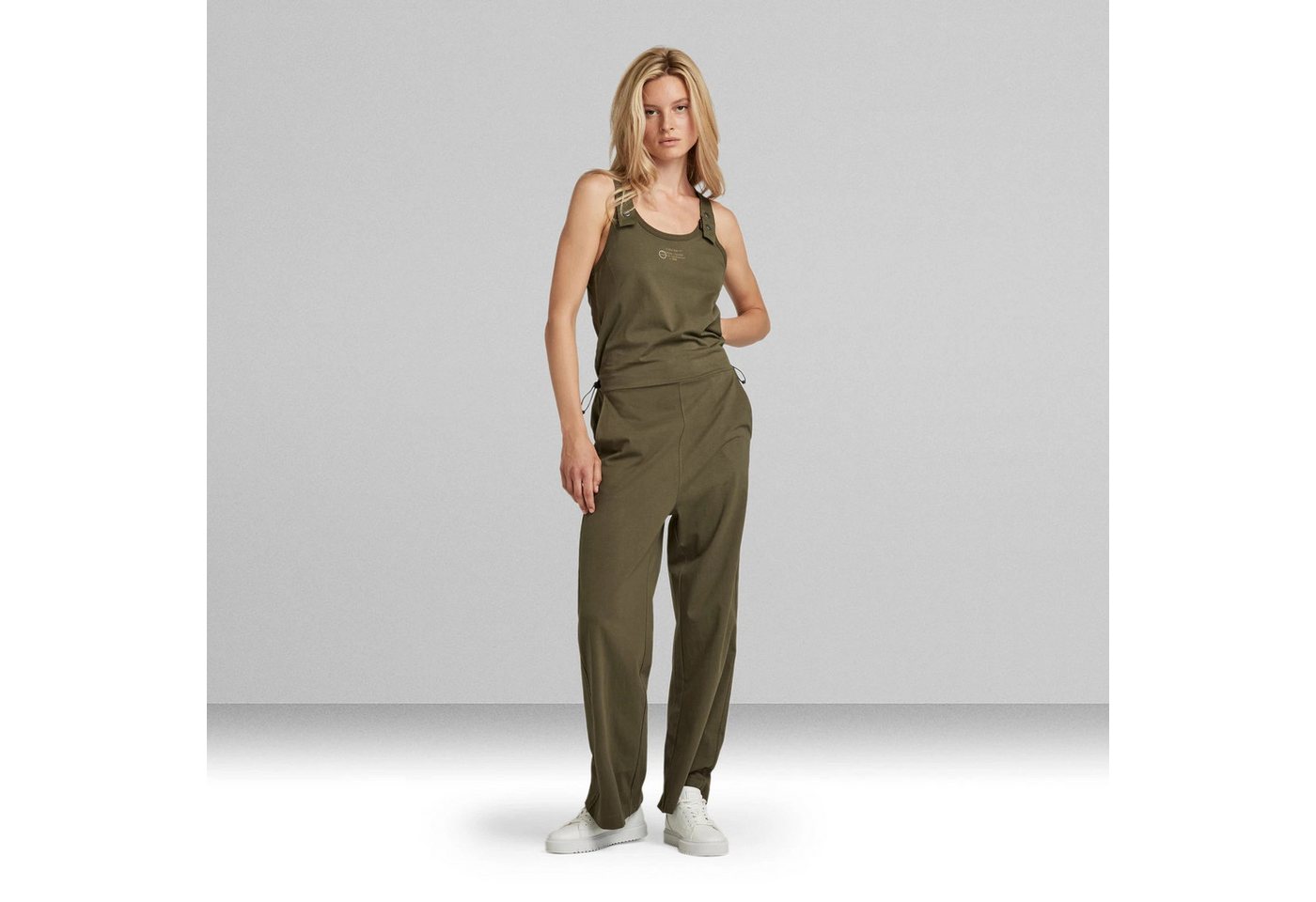 G-STAR Jumpsuit RAW Damen Overall Adjustable Tank Womens Shadow Olive Größe: XS (1-tlg) Neckholder, High waist, Maschinenwäsche von G-STAR