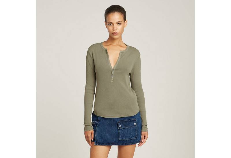 G-STAR Langarmshirt Deep v slim mit Knopfverschluss von G-STAR