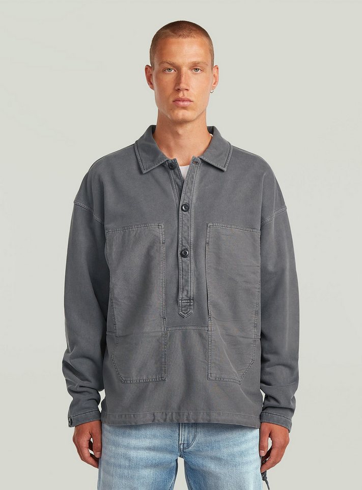G-STAR Longpullover Washed Fabric Mix Loose Sweatshirt von G-STAR
