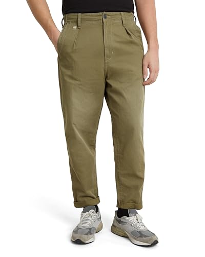G-Star Herren Pleated Chino Relaxed Tapered, Grün (Smoke Olive D24543-C962-B212), 33W / 34L von G-STAR RAW