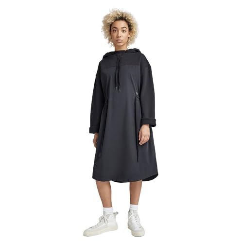 G-Star Damen Anorak Hoodie Kleid, Schwarz (caviar D22368-D165-D301), S von G-STAR RAW