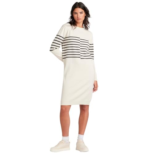 G-Star RAW Damen Broken Stripe Knitted Kleid, Beige (Antique White D24515-D563-G286), XXL von G-STAR